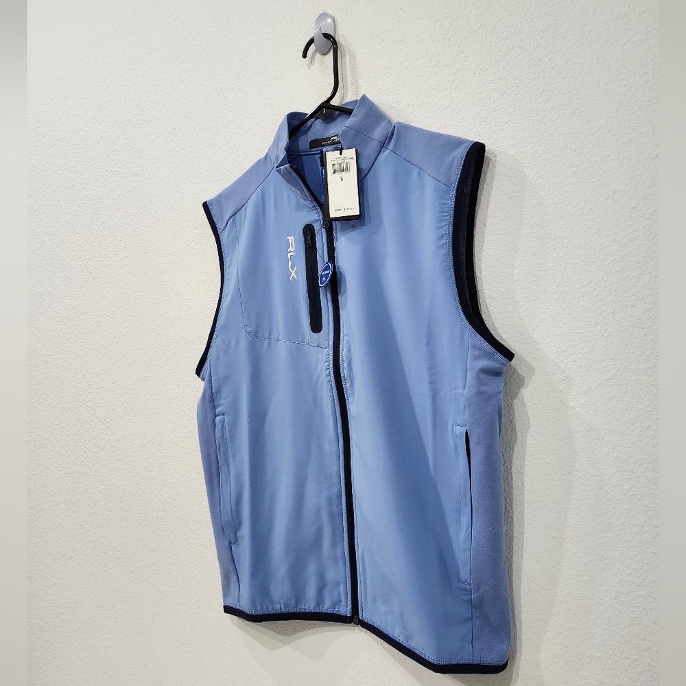 RLX Ralph Lauren Men's Fall Blue Lightweight Wicking Full Zip Vest Size Small NW - Picture 2 of 7